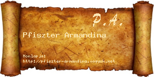 Pfiszter Armandina névjegykártya